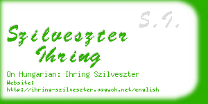 szilveszter ihring business card